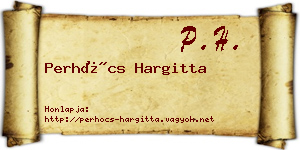 Perhócs Hargitta névjegykártya